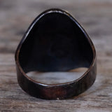 Vintage Sterling Turquoise Chip Inlay Thunderbird Ring 10