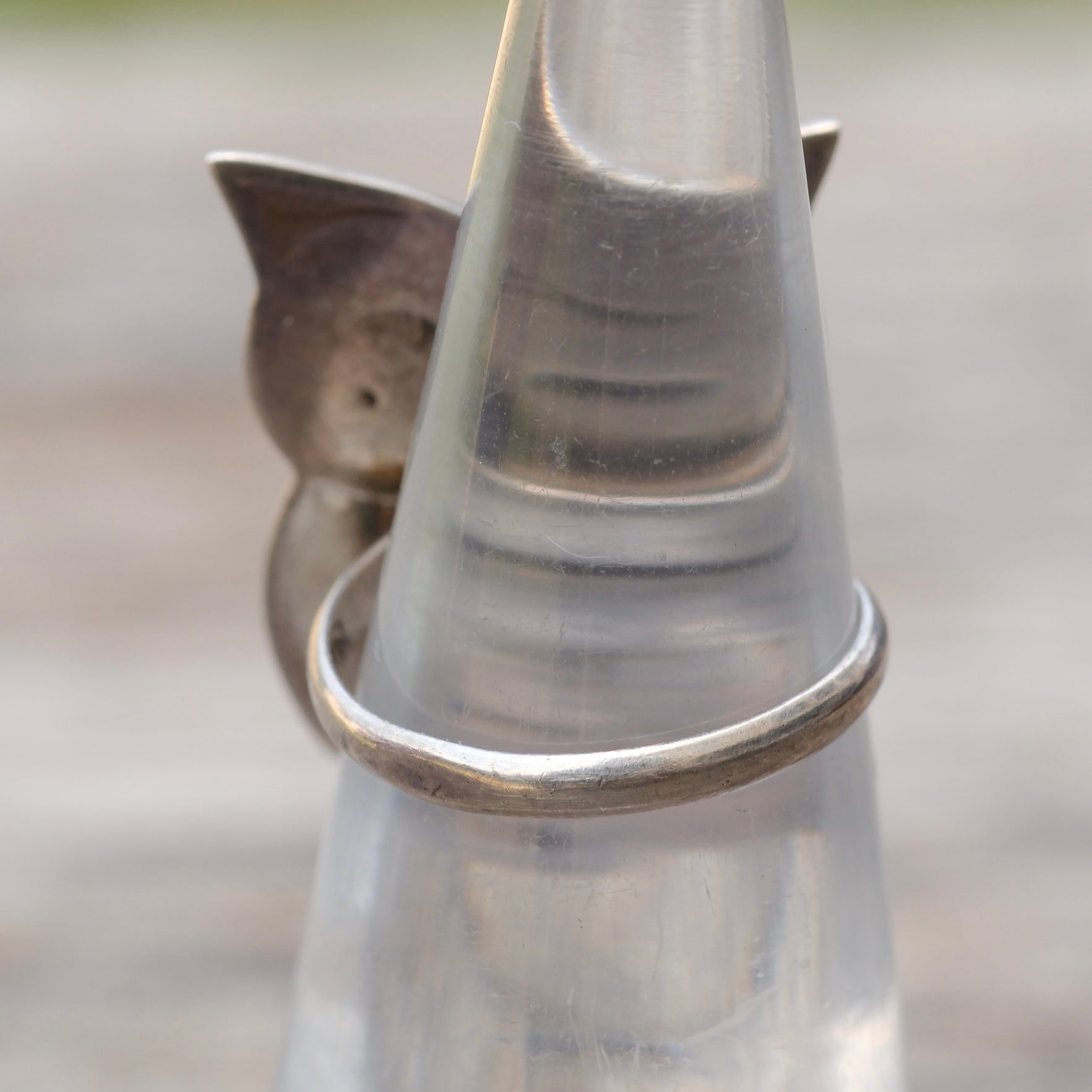 Vintage Sterling Silver Owl Ring 5