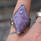 Vintage Sterling Purple Agate Ring 8