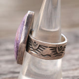 Vintage Sterling Purple Agate Ring 8