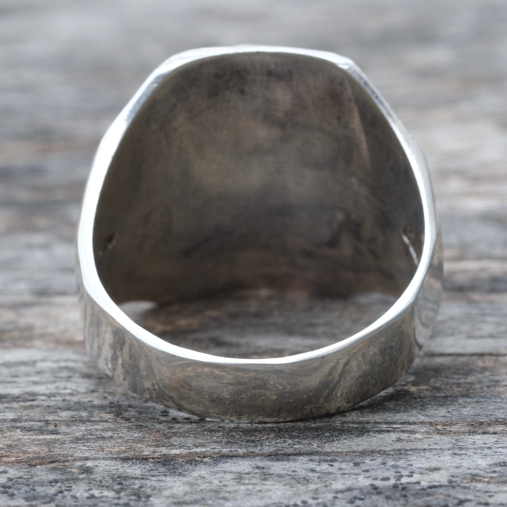 Vintage Sterling Onyx Signet Ring 12.5