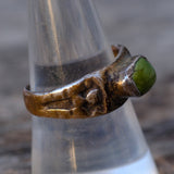 Vintage Sterling Green Turquoise Band Ring 8.25