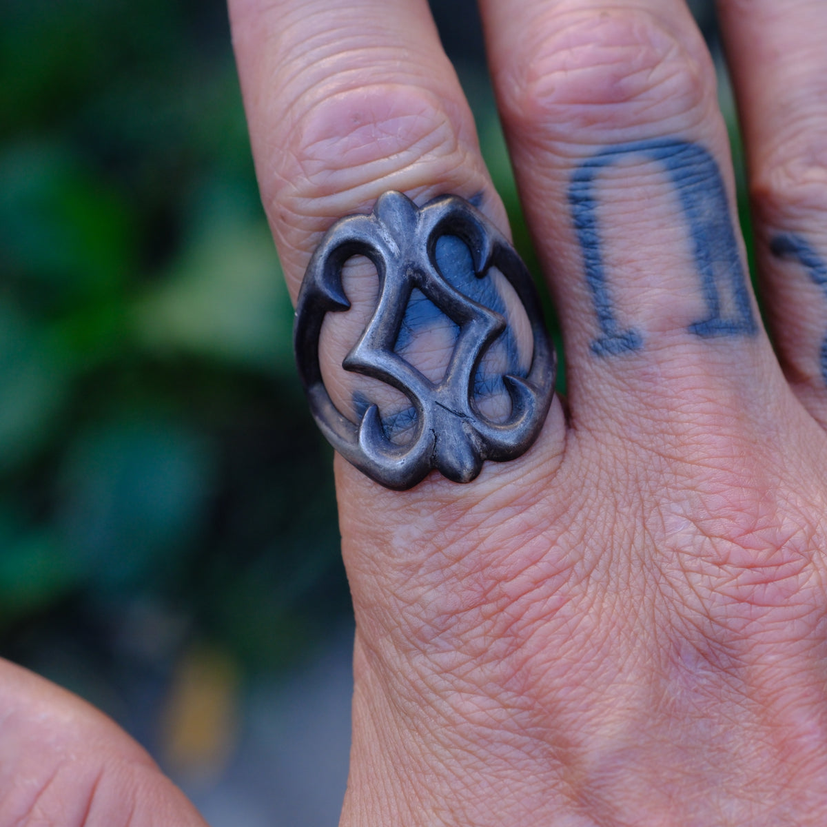 Vintage Sterling Silver Sandcast. Ring 10.5