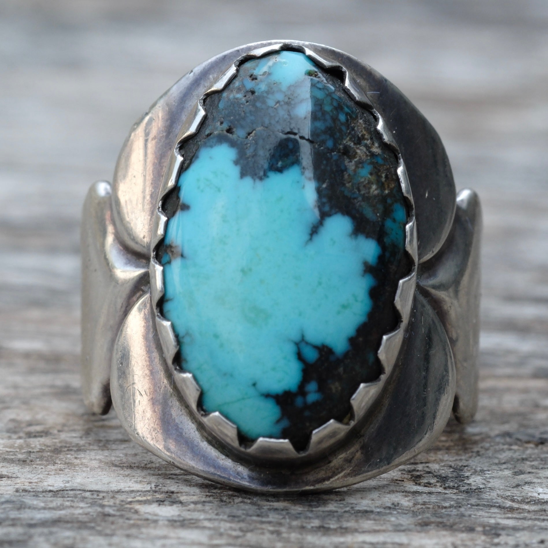 Vintage Sterling Bisbee Turquoise Ring 12
