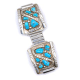 Vintage Sterling 6-Stone Turquoise Snake Watch Band