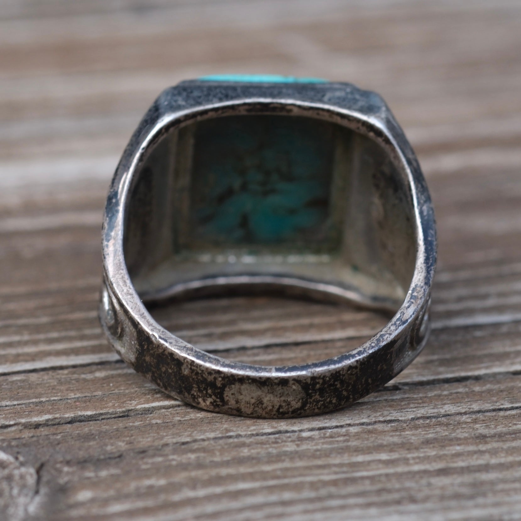 Vintage Sterling Turquoise Ring 8.75