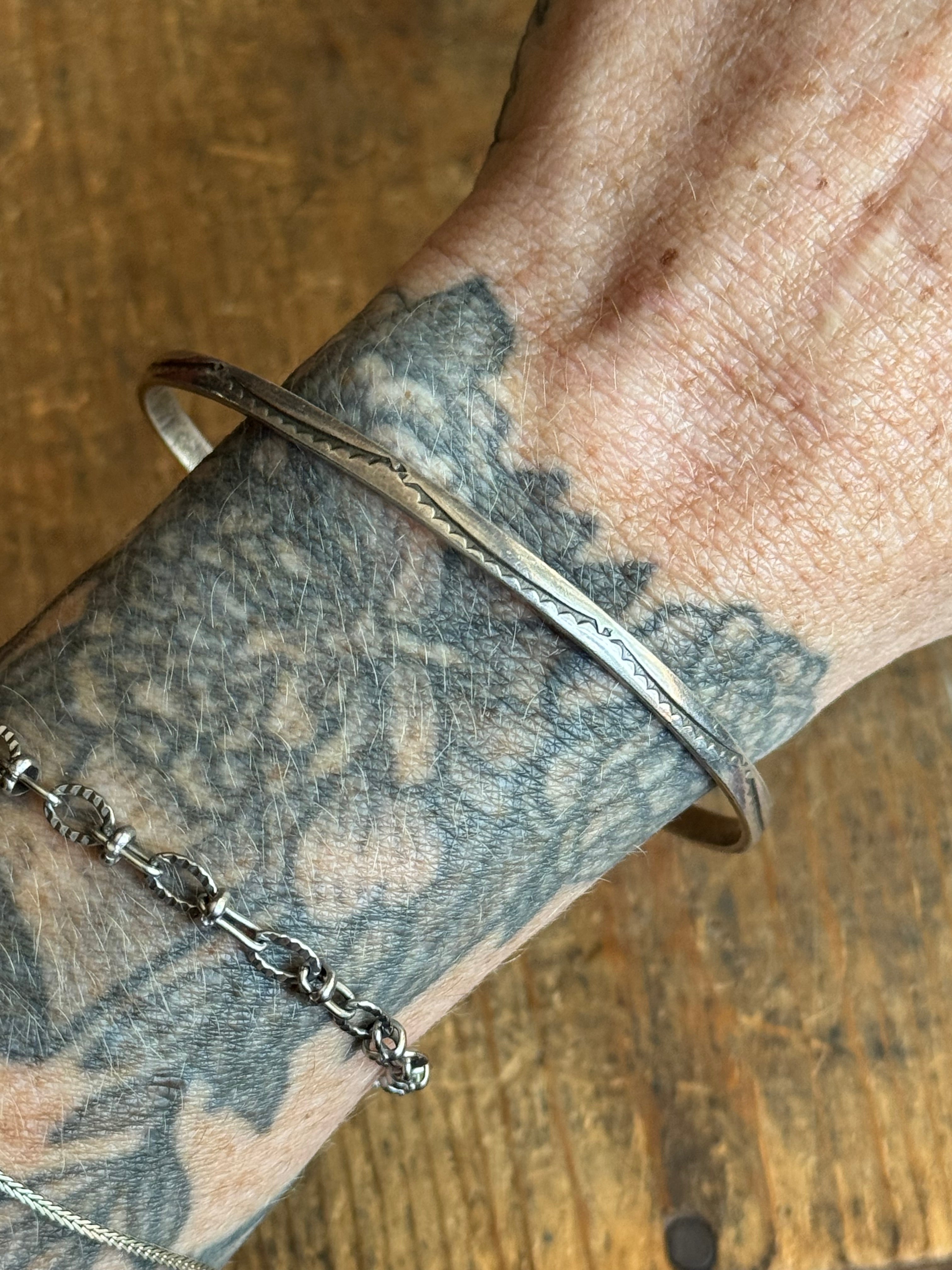 Vintage Sterling Silver Stamped Bangle