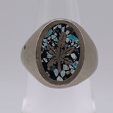 Vintage Base Metal Sweet Leaf Signet Ring 5.75