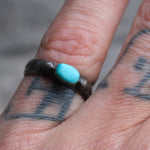 Vintage Sterling Turquoise Band 5.5