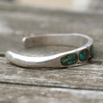 Vintage Sterling Turquoise Inlay Cuff