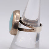 Vintage Sterling Compressed Turquoise Ring 8