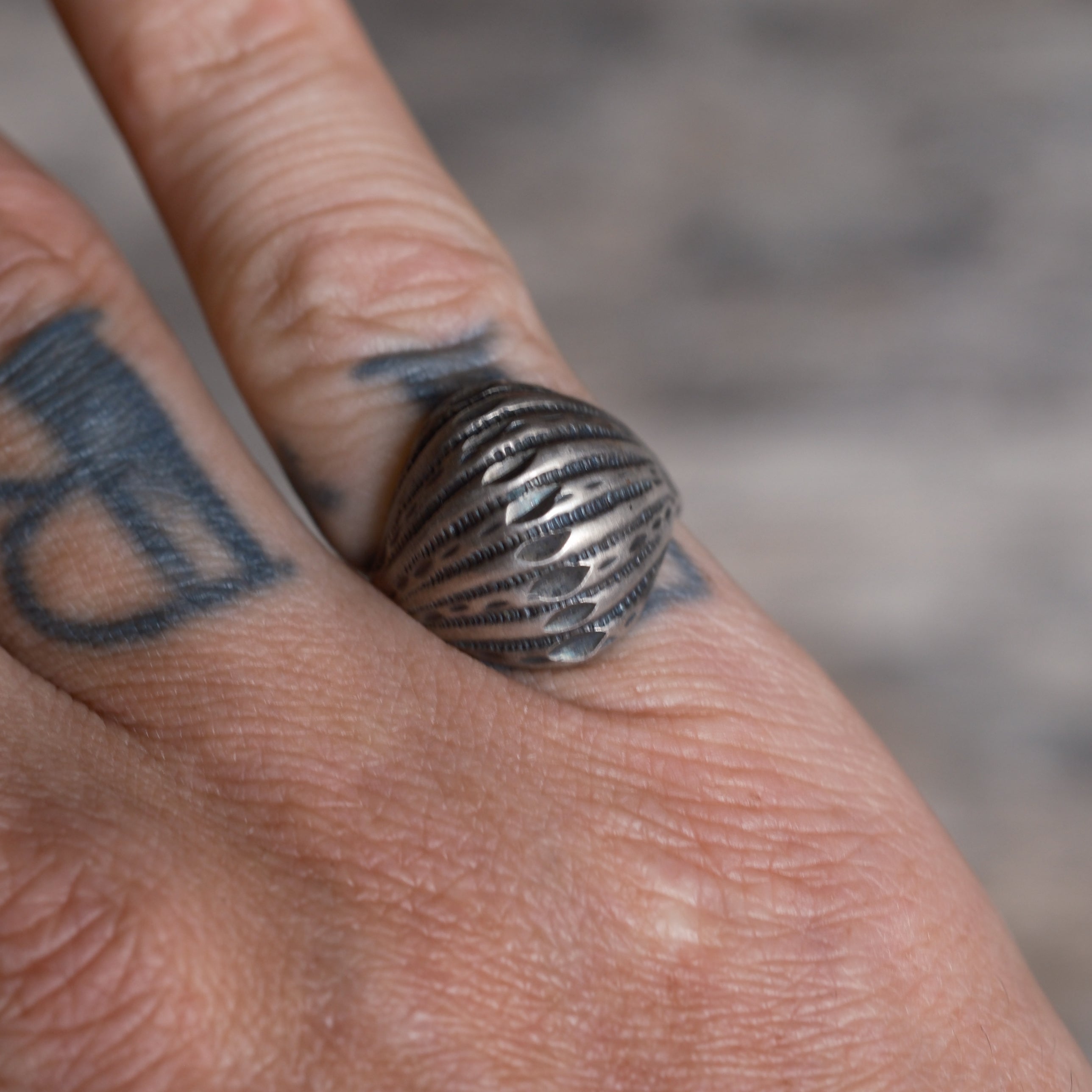 Vintage Sterling Silver Modernist Ring 5.75