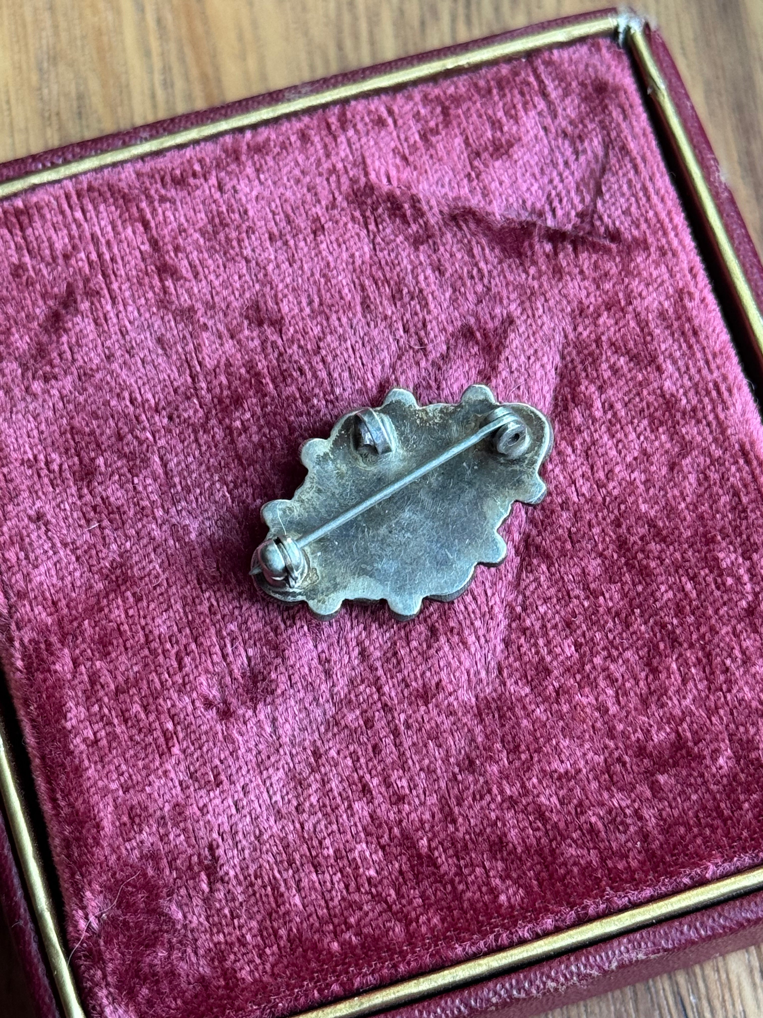 Vintage Sterling Silver Turquoise Snake Eye Pin/Pendant