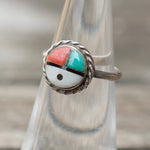 Vintage Sterling Zuni Sunface Roper Ring 4.25