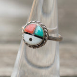 Vintage Sterling Zuni Sunface Roper Ring 4.25