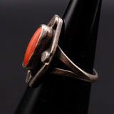 Vintage Sterling Coral Ring 6.75