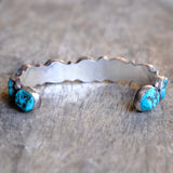 Vintage Sterling 9-Stone Turquoise Cuff Bracelet