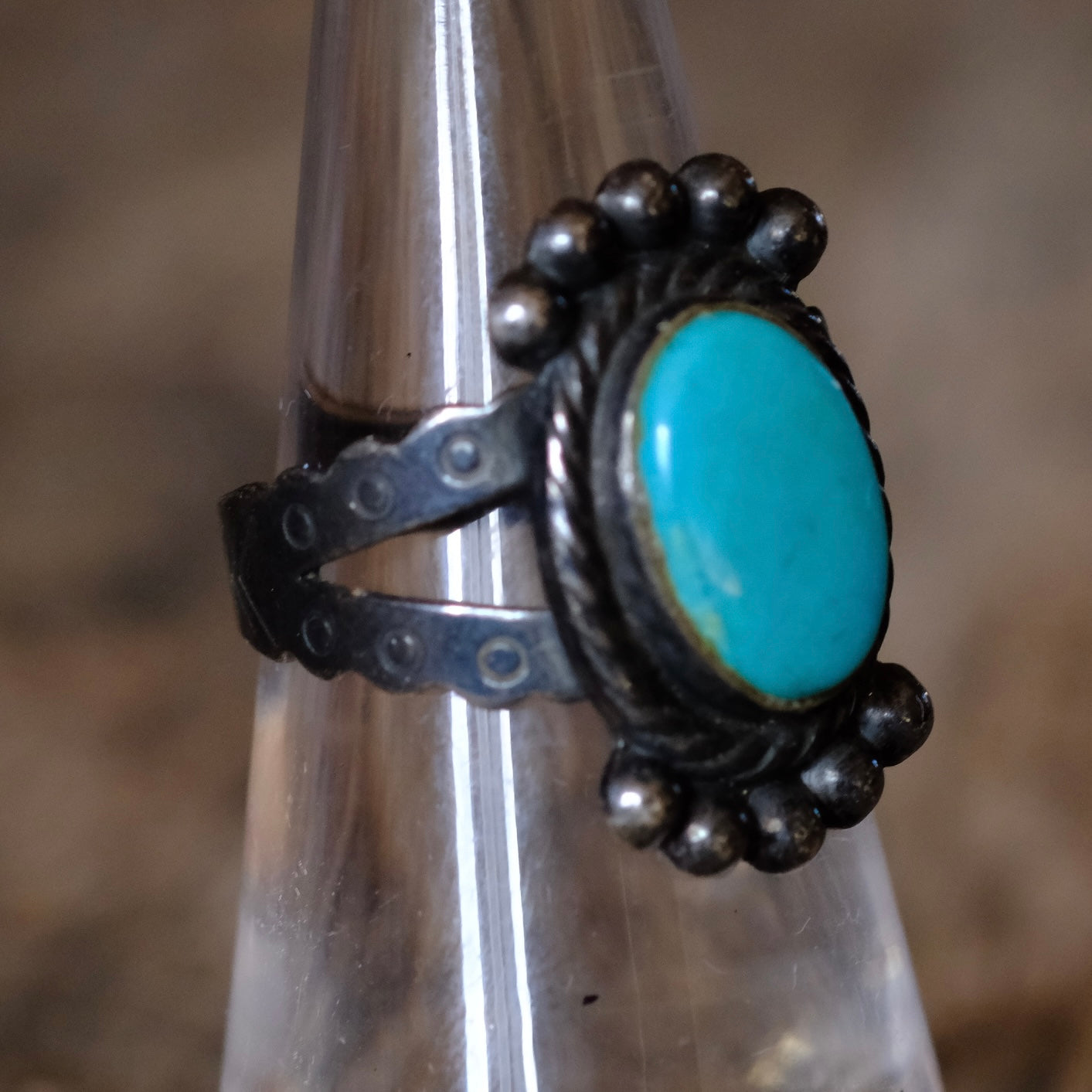 Vintage Sterling Turquoise Ring 5.5