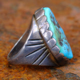 Vintage Sterling Chunky Turquoise Ring 8.5