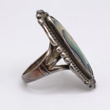 Vintage Sterling Abalone Ring 5.25
