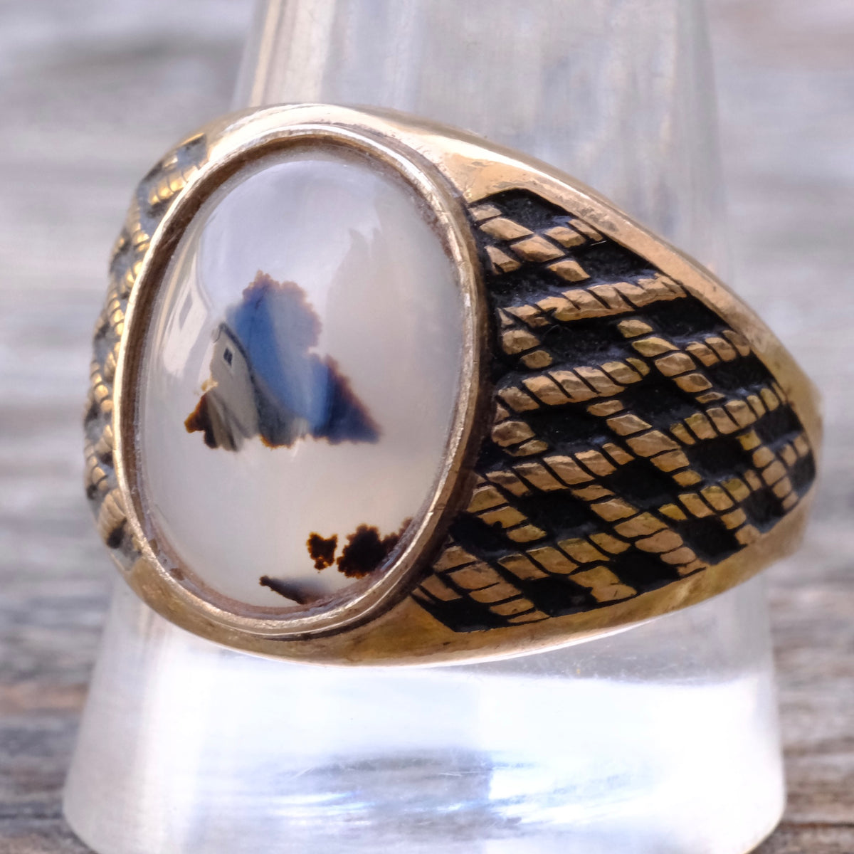 Vintage 10K Gold Filled Agate Signet Ring12.75