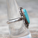 Vintage Sterling Turquoise Ring 7.75