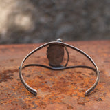 Vintage Sterling Mother Of Pearl Feather Cuff Bracelet