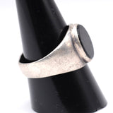 Vintage Sterling Onyx Signet Ring 9