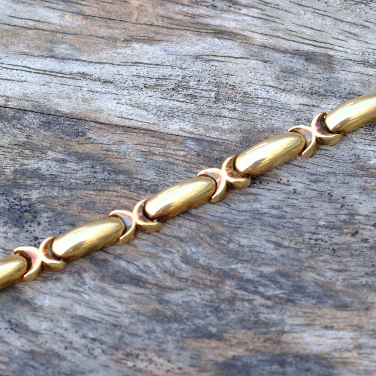 Vintage 14K Gold X Bracelet 7" 21.6 Grams