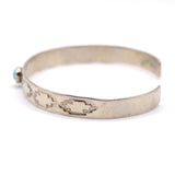 Vintage Sterling Turquoise Stamped Cuff 6.75"