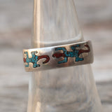 Vintage Sterling Inlay Lizard Band 7