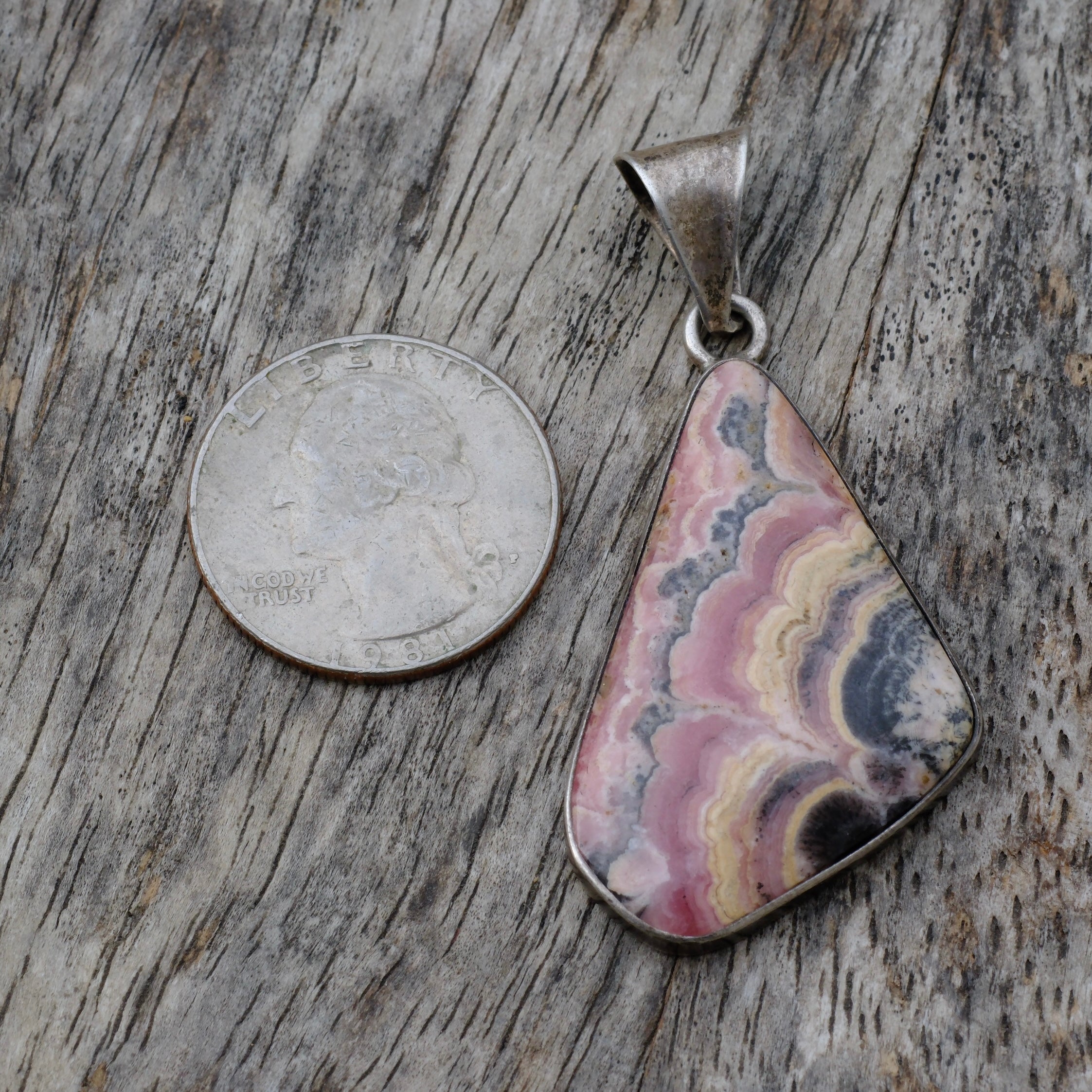 Vintage Sterling Jasper Pendant