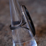 Vintage Sterling Petrified Wood Ring 7