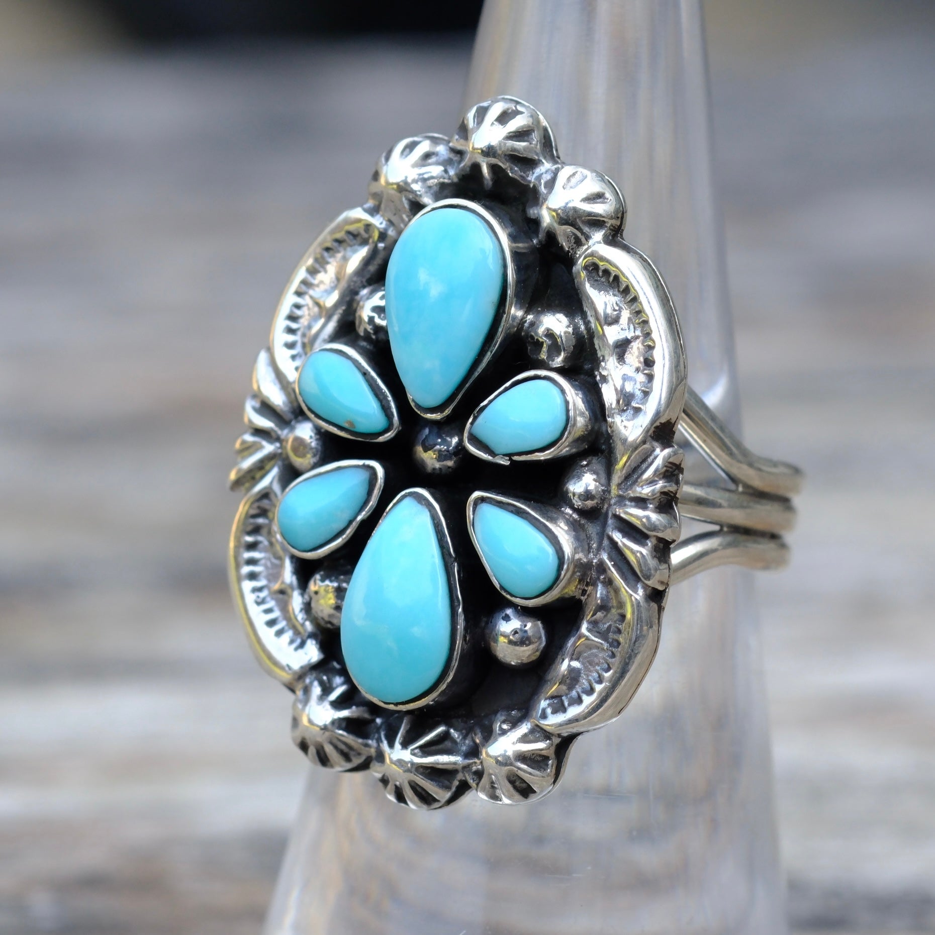 Vintage Sterling Turquoise Ring 6