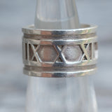 Vintage Sterling Silver Tiffanys Roman Numeral Band 4.75