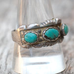 Vintage Sterling 3-Stone Turquoise Band 11