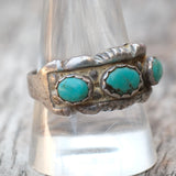 Vintage Sterling 3-Stone Turquoise Band 11