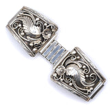 Vintage Sterling Silver Feather Blossom Watch Band