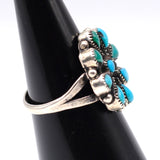 Vintage Sterling Turquoise Cluster Ring 3