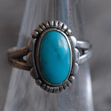 Vintage Sterling Turquoise Ring 6.5