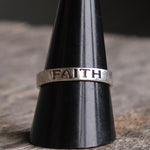 Vintage Sterling Silver FAITH Band 9.75