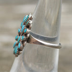 Vintage Sterling Turquoise Cluster Ring 6