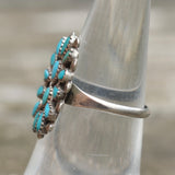 Vintage Sterling Turquoise Cluster Ring 6