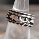 Vintage Sterling Dolphin Spinner Ring 5.25