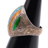 Vintage Sterling Engraved Dome Ring 5.5