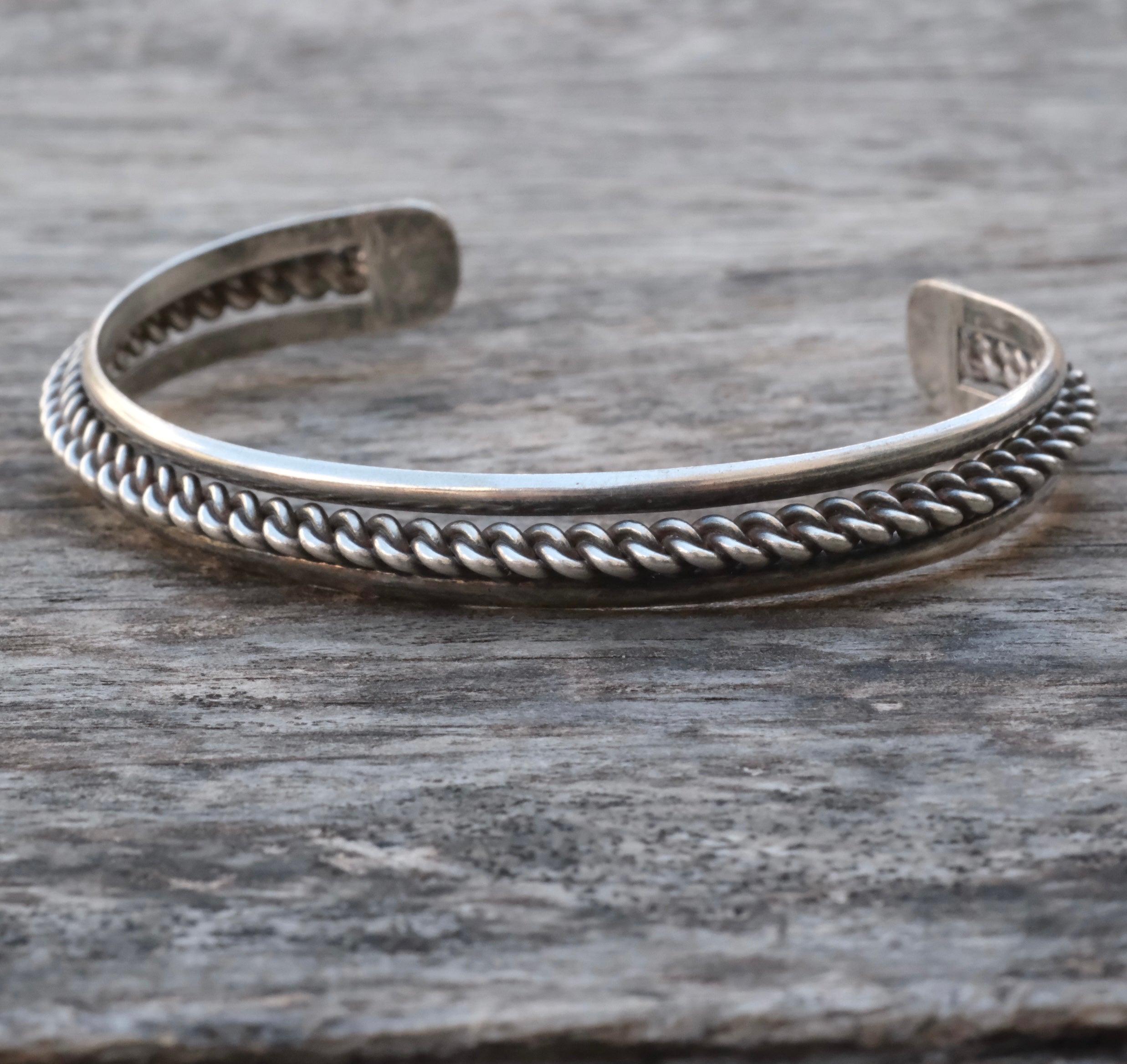 Vintage Sterling Silver Braided Cuff Bracelet
