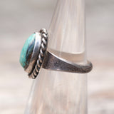 Vintage Sterling Turquoise Roper Ring 4
