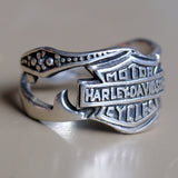 Vintage Sterling Harley Davidson Ring 8.75