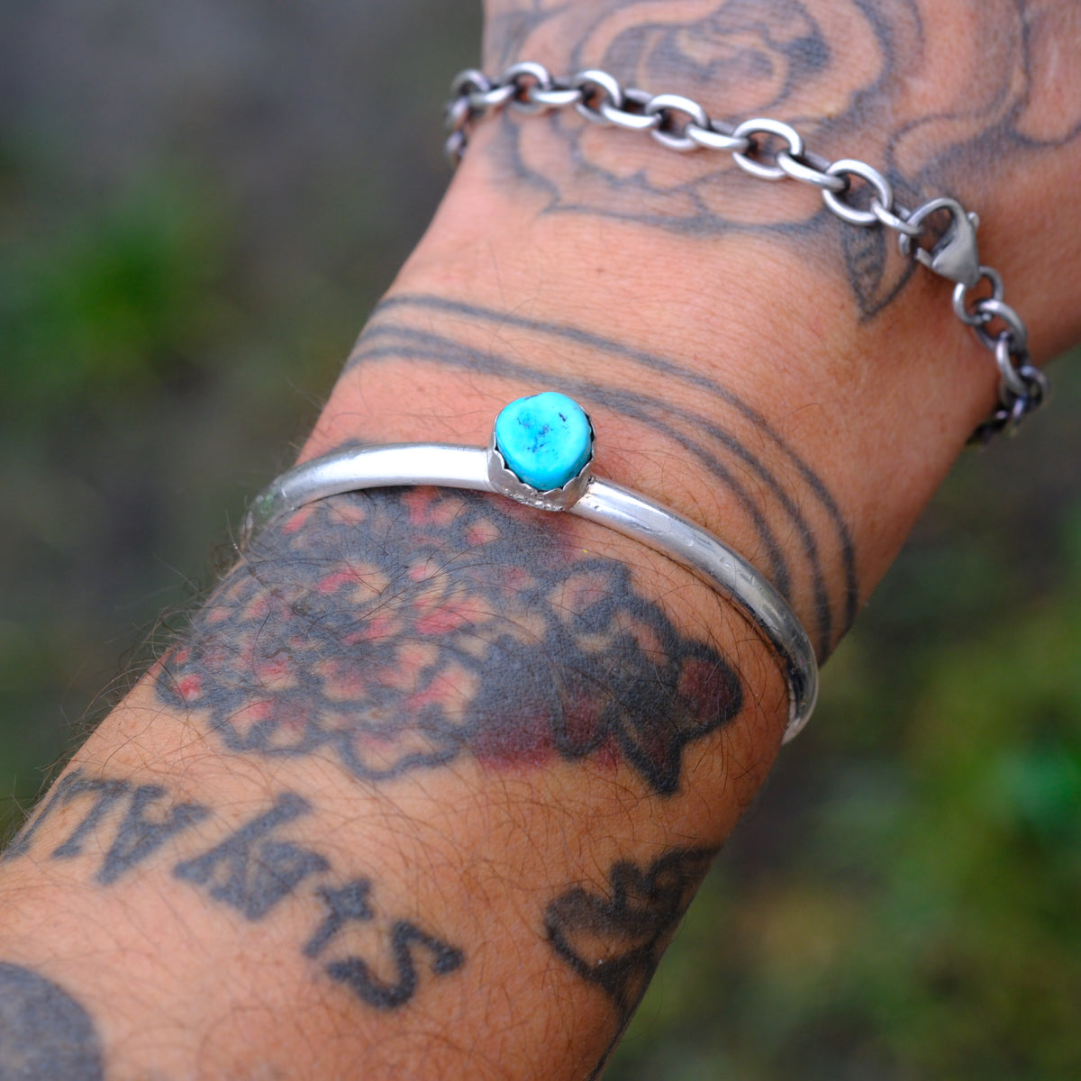 Vintage Sterling Silver Turquoise Cuff Bracelet