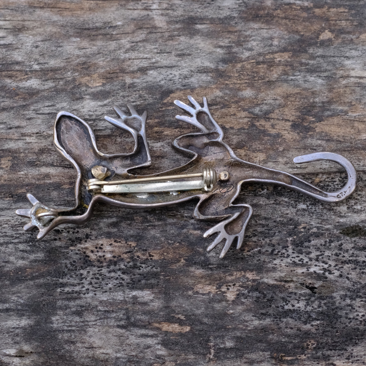 Vintage Sterling Gecko Pin